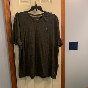 Gray Lion’s Crest v neck T-shirt in 3x